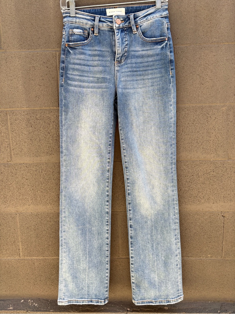 Risen Jeans: Light Blue Straight-Leg Jeans